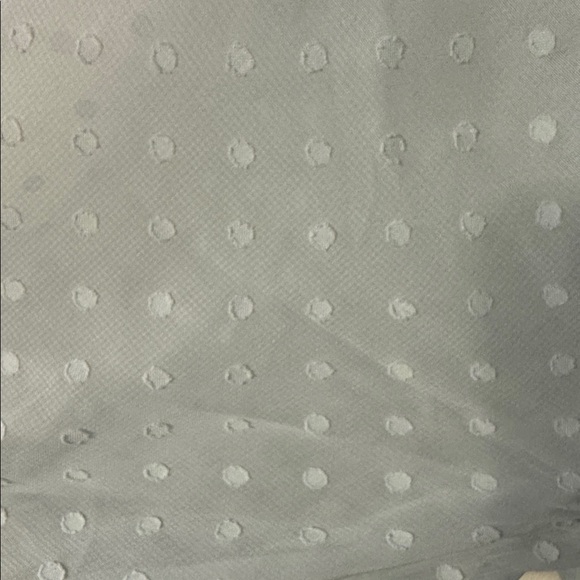 Sage Green Polka Dot Mini Dress Puff Sleeve Ruffle Faux Wrap Size Large - Picture 6 of 7